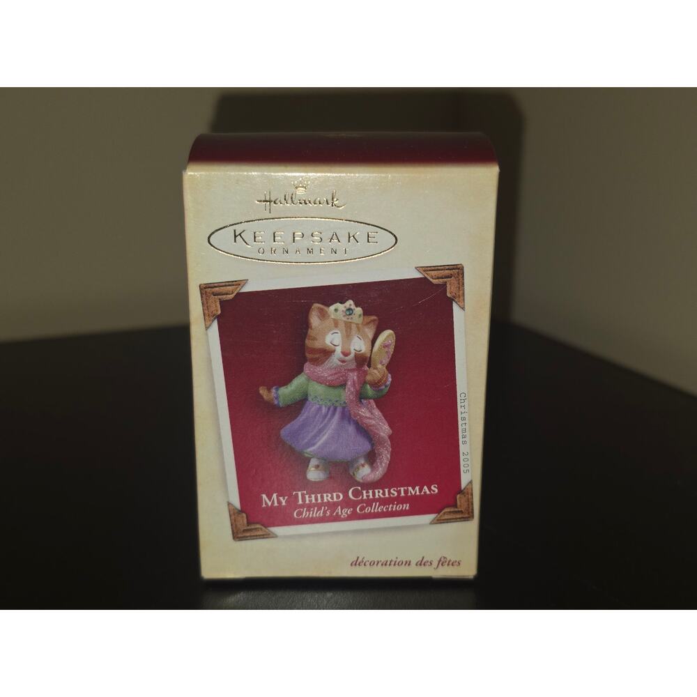 Hallmark Keepsake Tree Ornament‎ My Third Christmas Kitty Cat Princess 2004